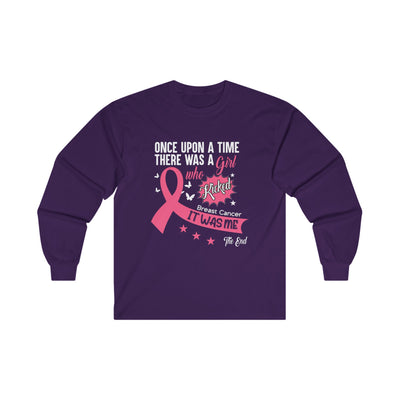 A Girl Who Kicked Breast Cancer Long Sleeve Tee