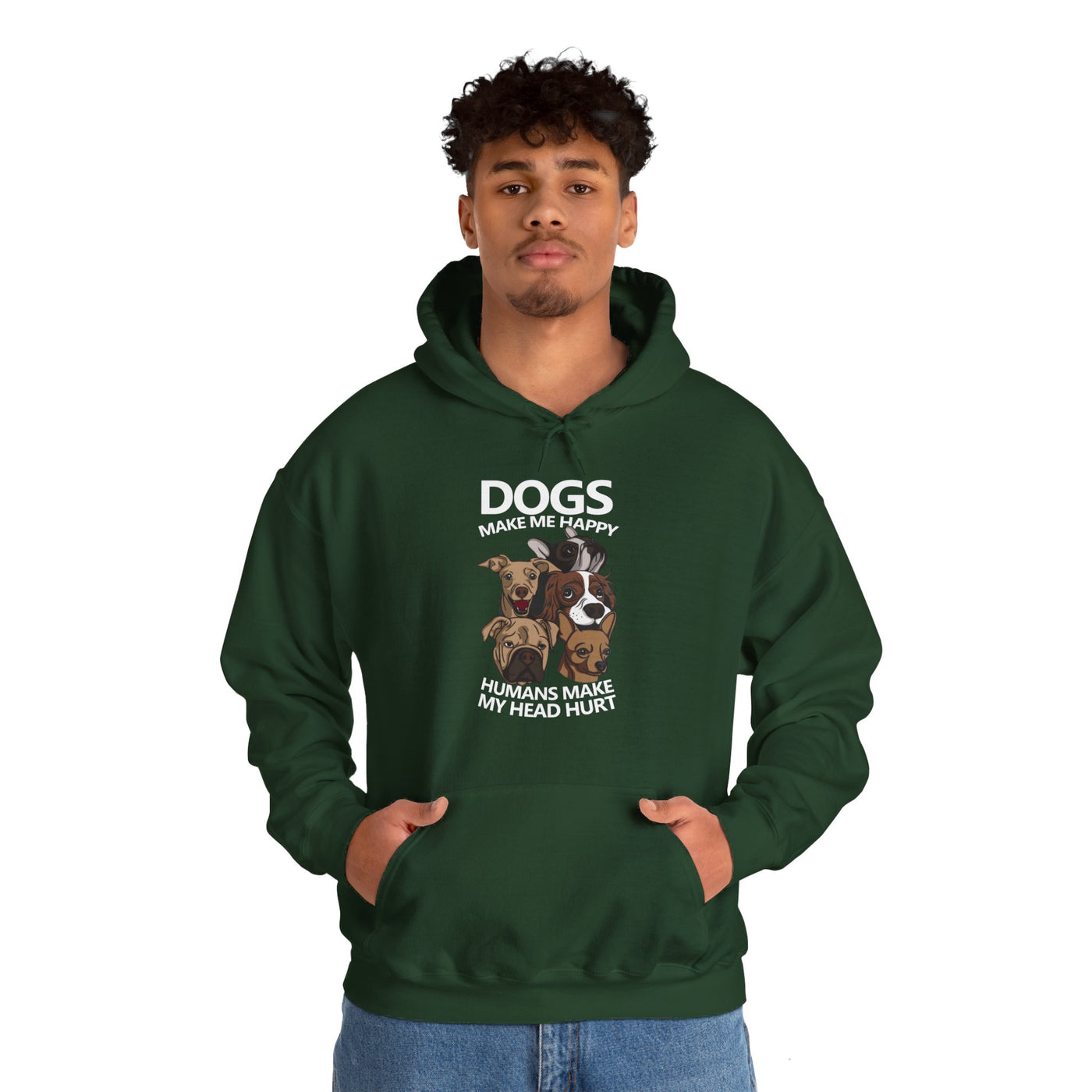 Dogs makes me happy Hooded Sweatshirt