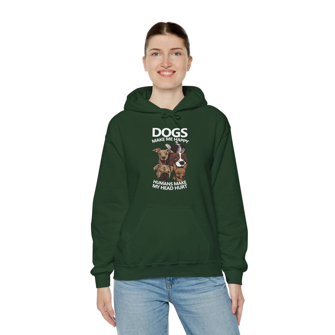 Dogs makes me happy Hooded Sweatshirt