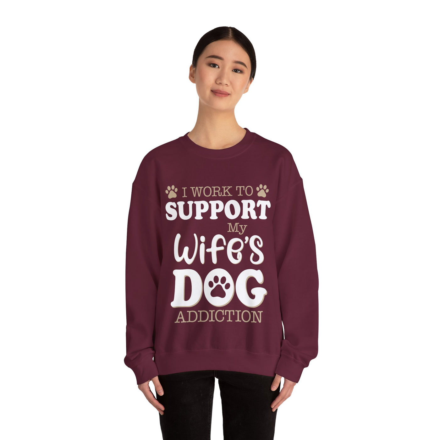 Support  My Wife Dog Crewneck Sweatshirt