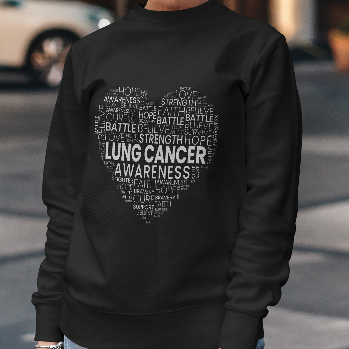 Lung Cancer Awareness Crewneck Sweatshirt